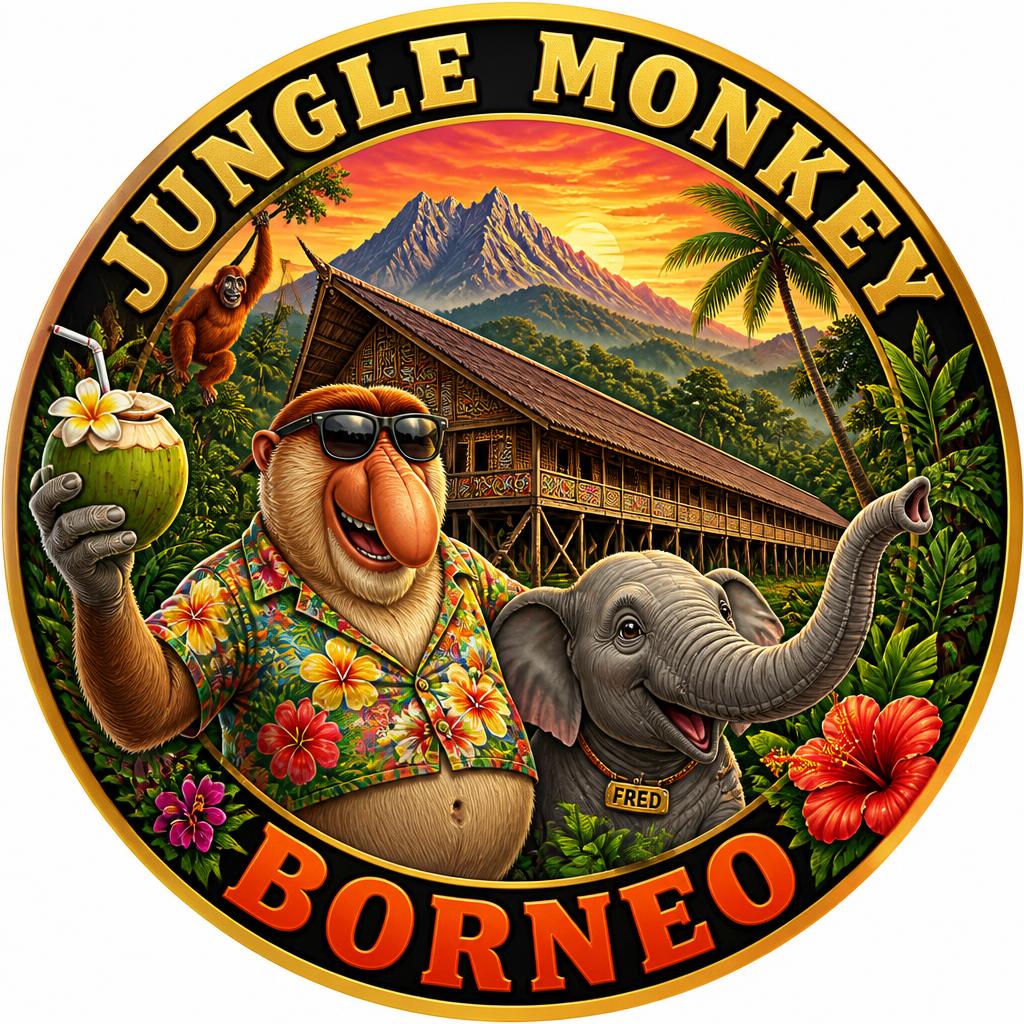 Jungle Monkey Borneo tee design