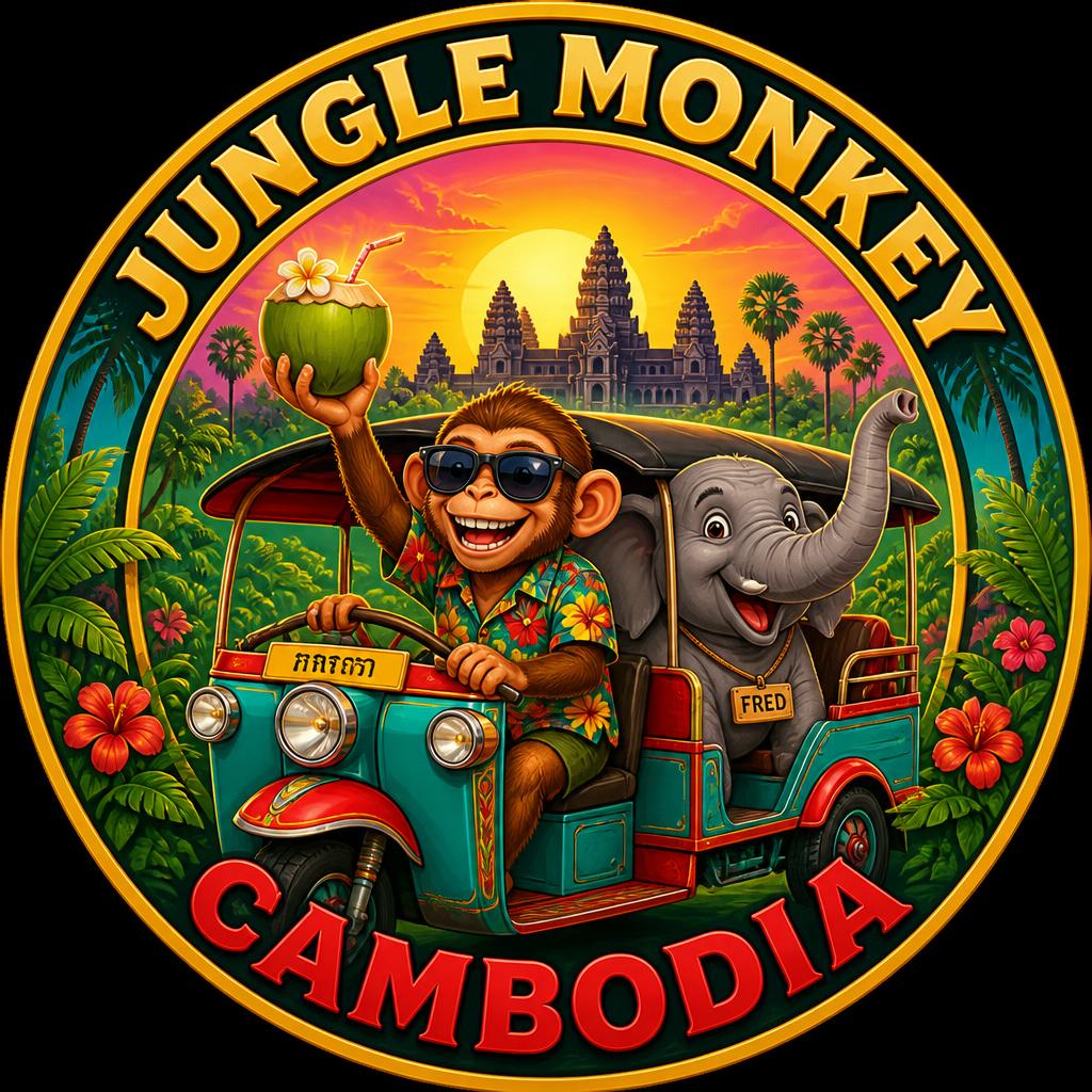 Jungle Monkey Cambodia tee design
