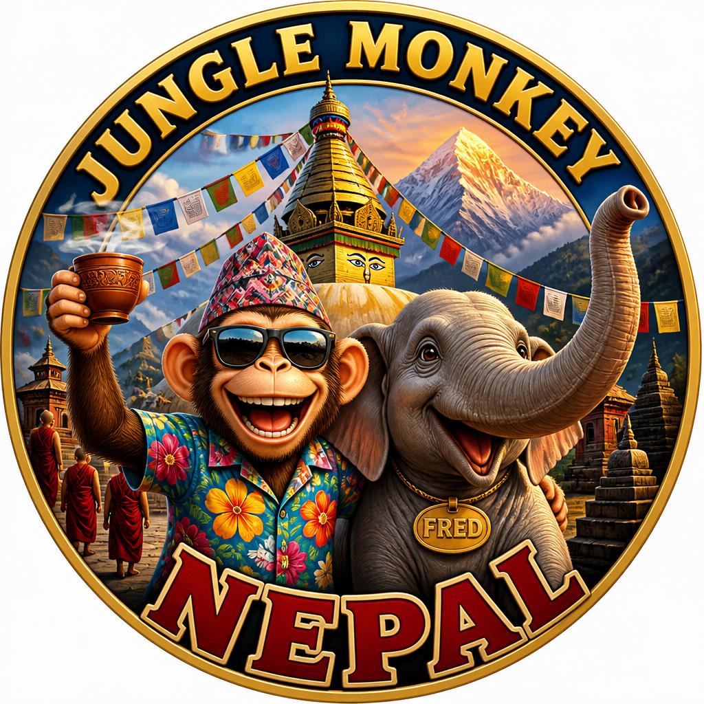 Jungle Monkey Nepal tee design